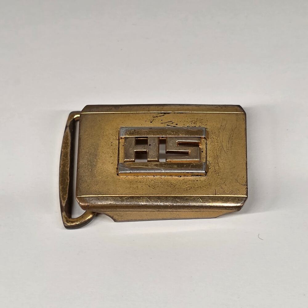 Swank HS Bronze Belt Buckle Pat Pend Vintage Mens